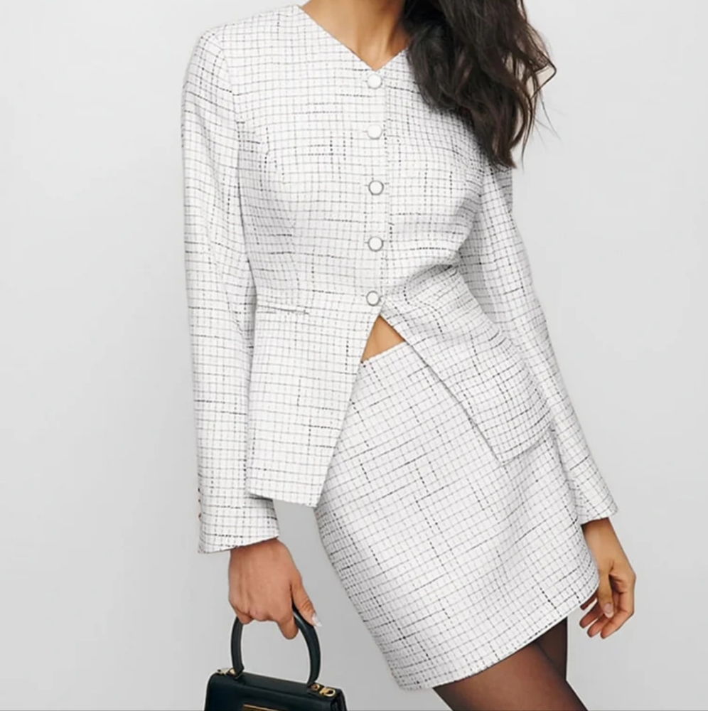 Commense Monochrome Grid Blazer